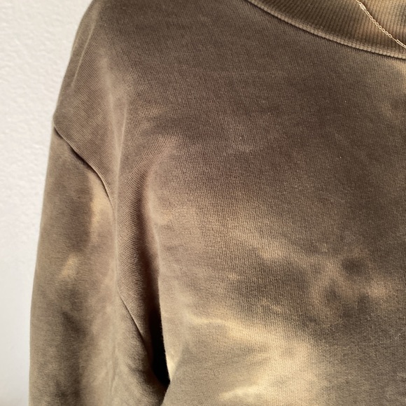 Olive Tie Dye Crop Sweatshirt Large New! - Picture 3 of 14